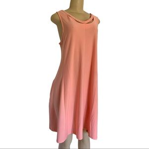 NWT Simply Noelle Flowy Peachy Pink Cut Out V-Neck Summer Swing Sheath Dress